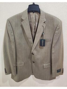 Lauren Ralph Lauren Blazer Coat Men's 44R Silk & Wool Tan Bone NWT $500 Retail
